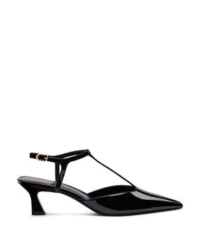 Stuart Weitzman VINNIE T-STRAP PUMP BLACK SO171PATBLK