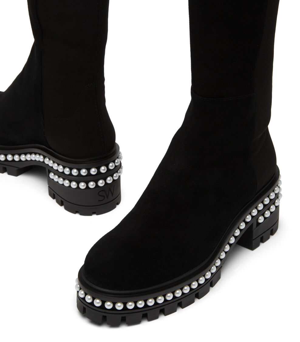 Stuart Weitzman 5050 SOHO PEARL BOOT BLACK SD310SRGBLK