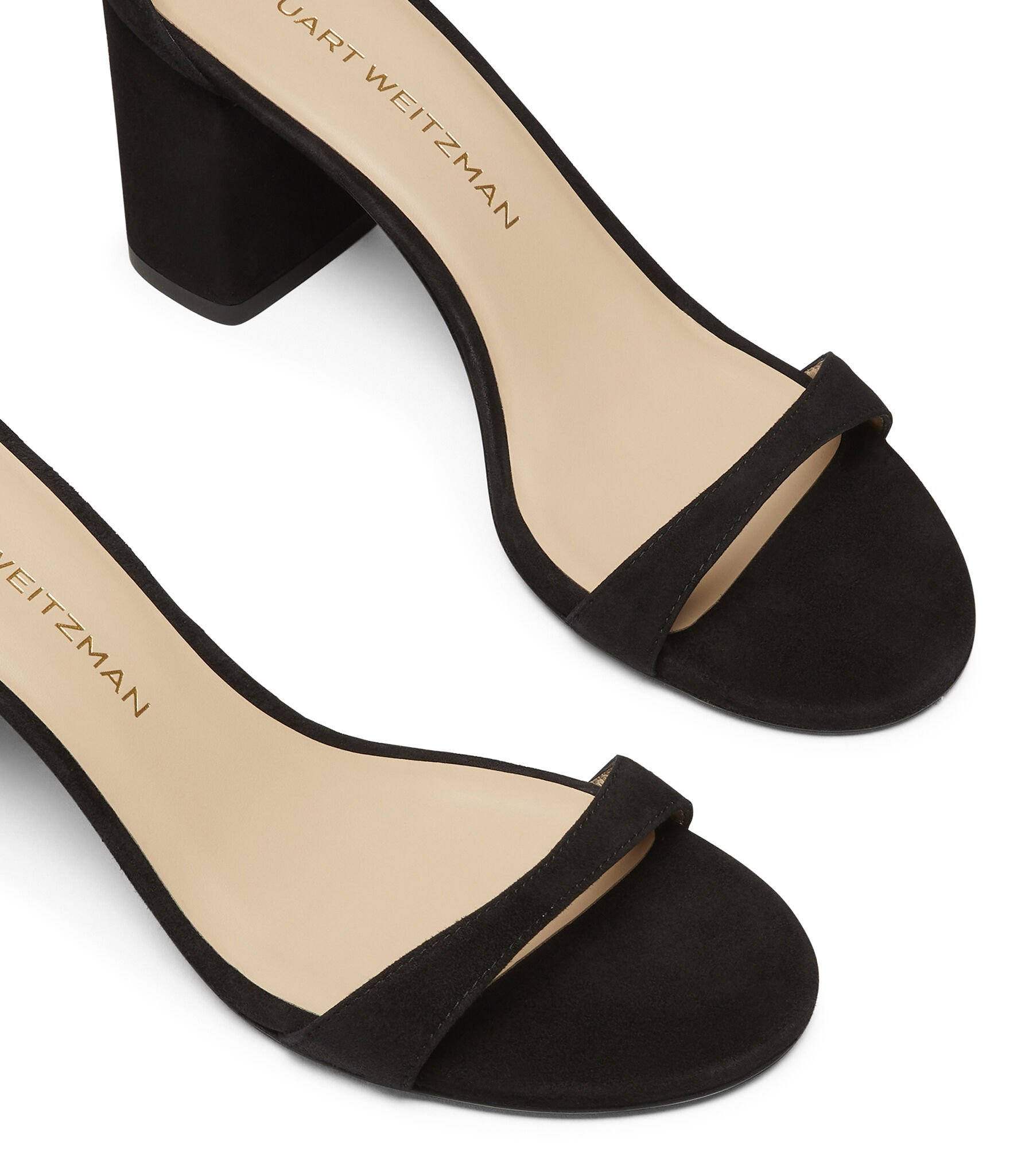 サンダル・ミュール Stuart Weitzman Black suede Nudist Block sandals Nudist Block 75 | Stuart Weitzman