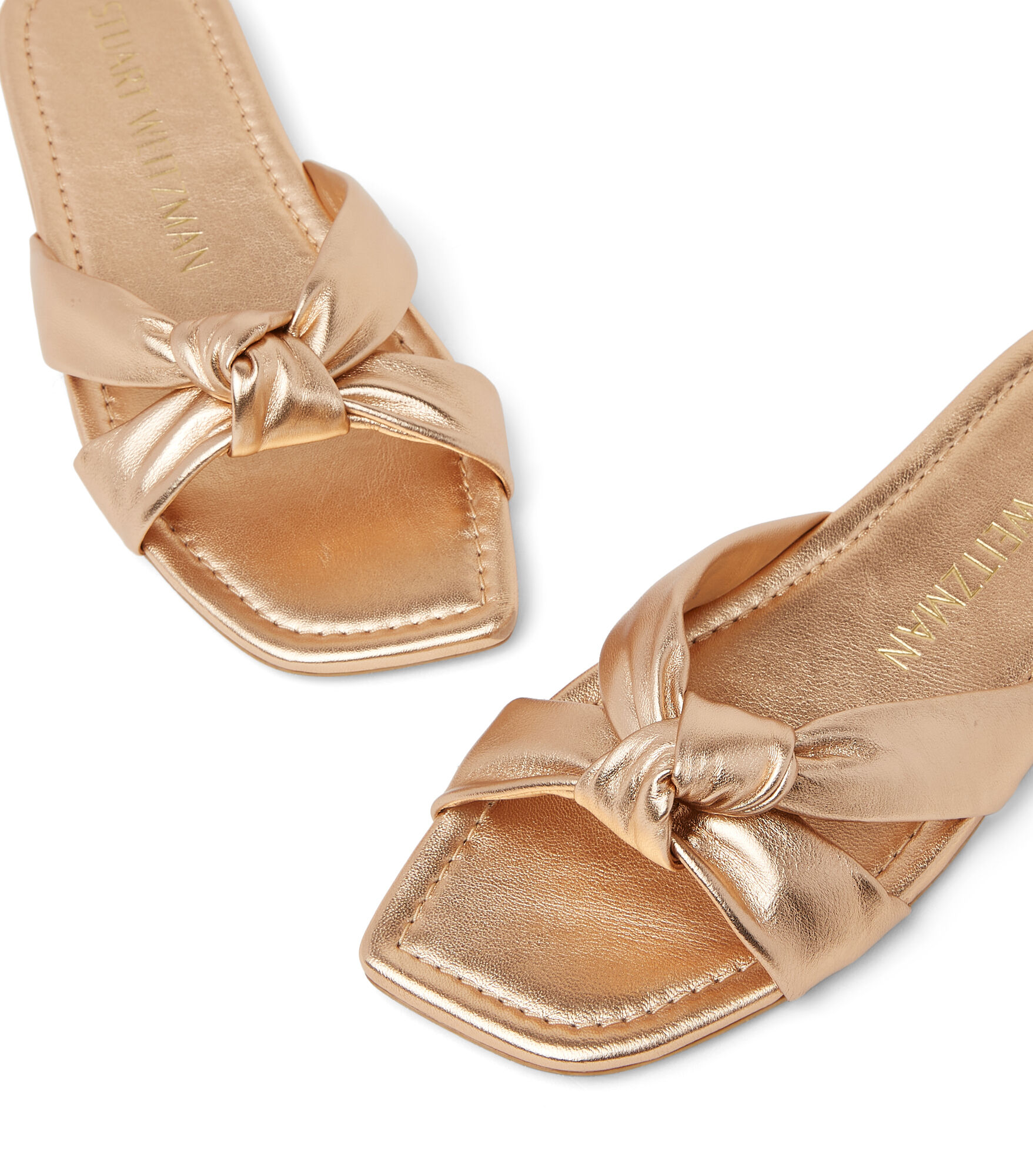 Stuart weitzman gold discount flats