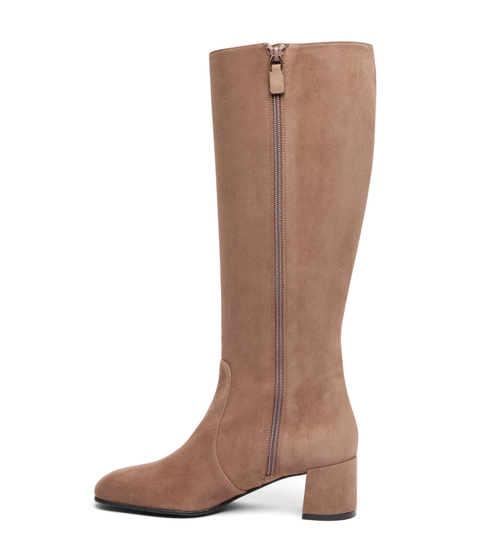 Stuart Weitzman MAEVE ZIP BOOT TAUPE SM439SUETAU