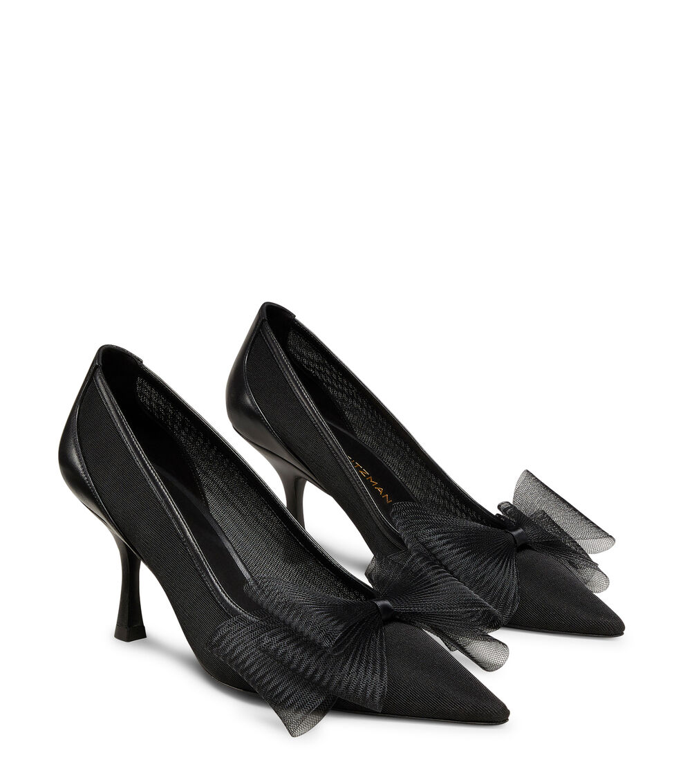 Stuart Weitzman BLUSHING BOW 75 PUMP BLACK SJ467LCHBLK