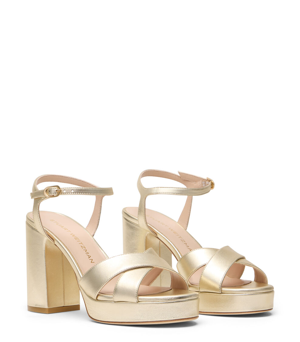 Stuart Weitzman DAYNA PLATFORM SANDAL LIGHT GOLD SJ010LIDLIO