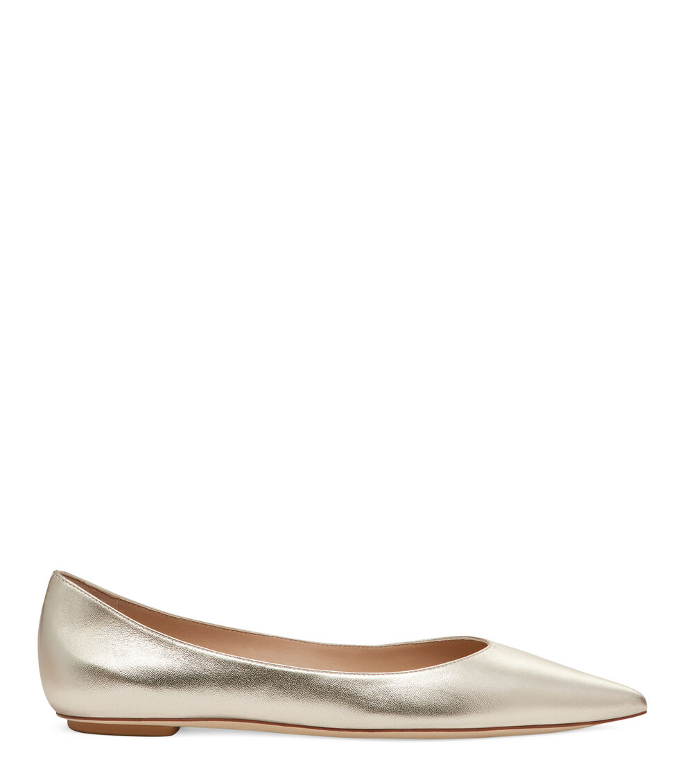 Stuart Weitzman EMILIA FLAT LIGHT GOLD SH245LIDLIO