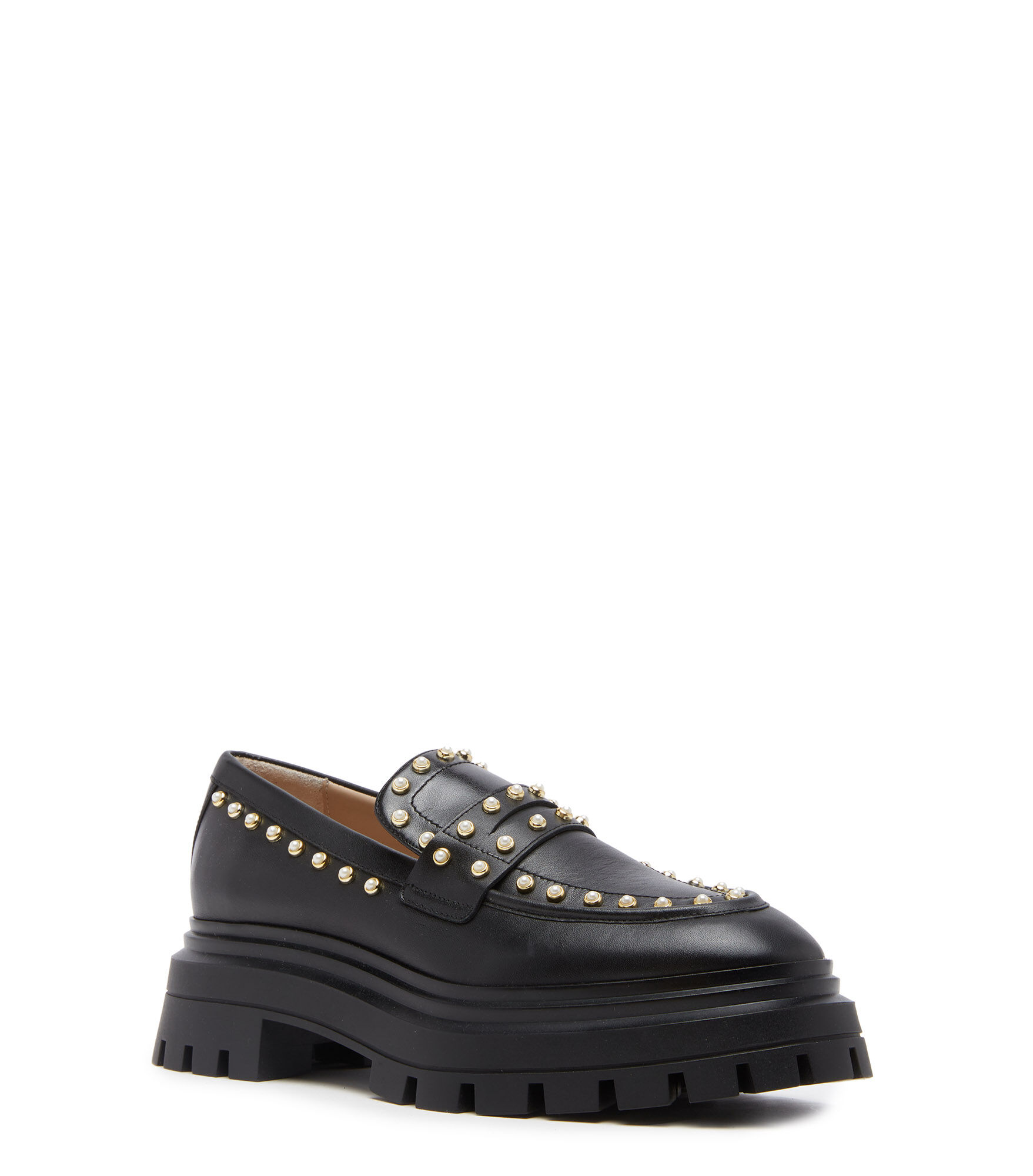 Loafers with pearls on heel shop