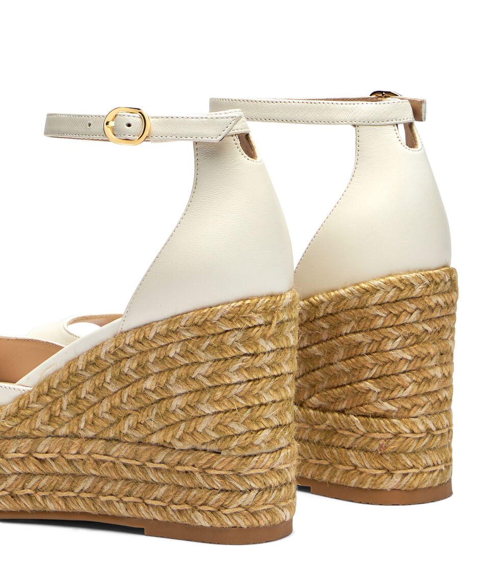 Stuart Weitzman NUDISTIA ESPADRILLE WEDGE CREAM SH626LARCRM