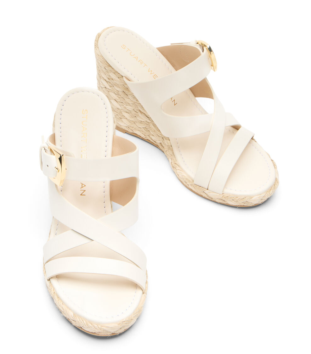 Stuart Weitzman SAI ESPADRILLE WEDGE CREAM SN516SMOCRM
