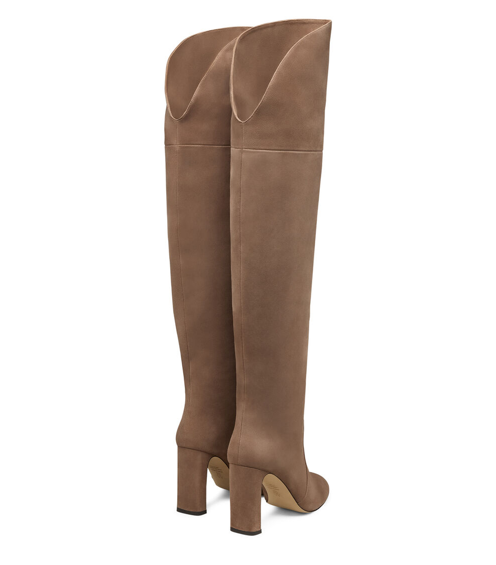 Stuart Weitzman BABETTE OVER-THE-KNEE TUBO 85 TAUPE SM452SUETAU