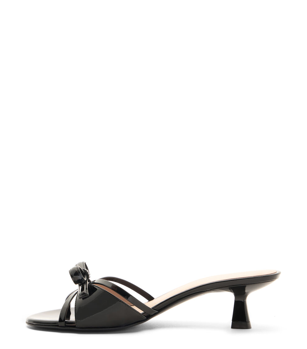 Stuart Weitzman FELICITY BOW 50 SLIDE NEGRO SK118PATBLK