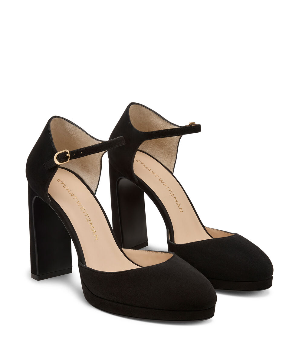Stuart Weitzman BABETTE PLATFORM PUMP BLACK SM973SUEBLK