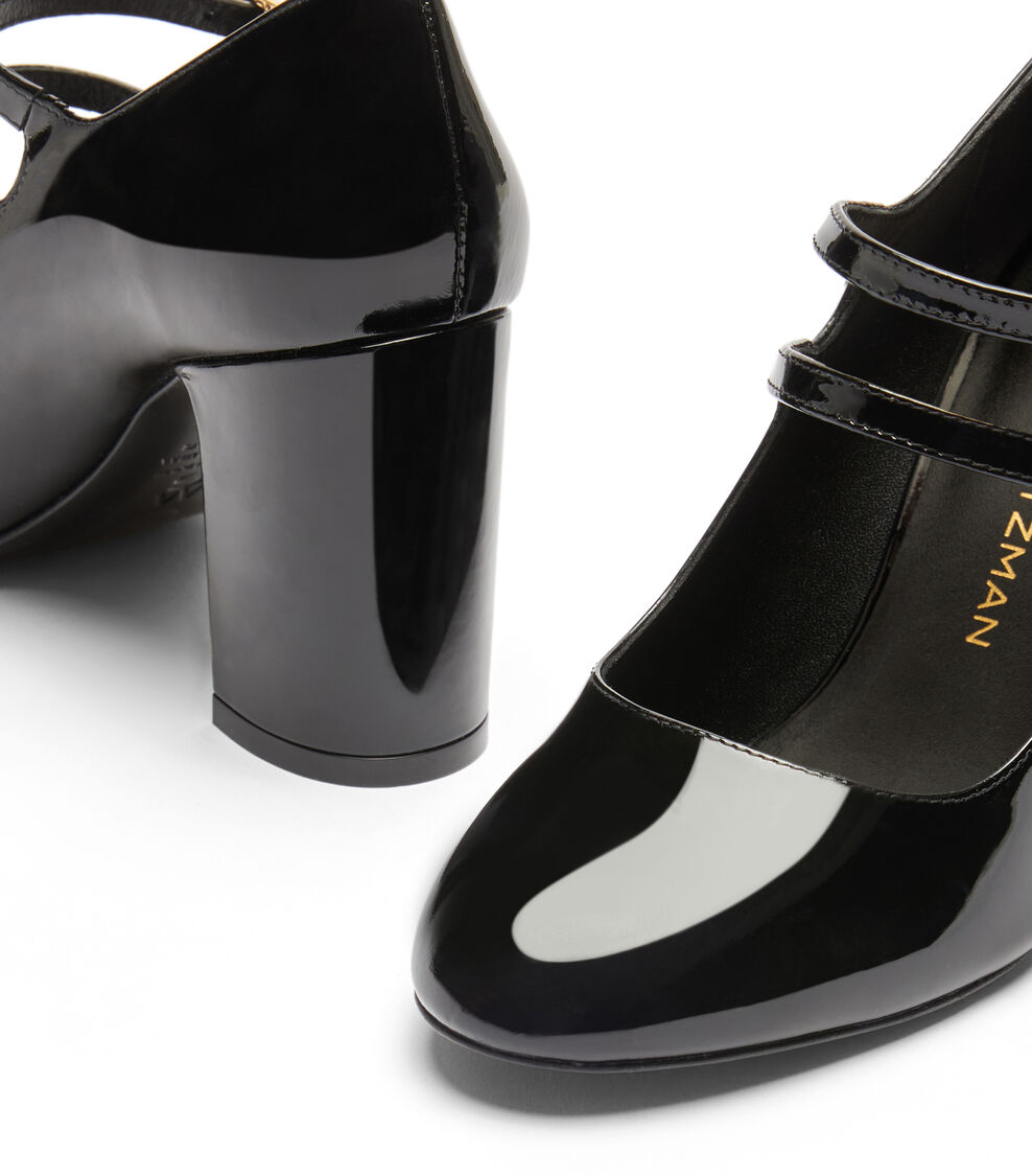 Stuart Weitzman POSH 85 MARY JANE BLACK SK001PATBLK