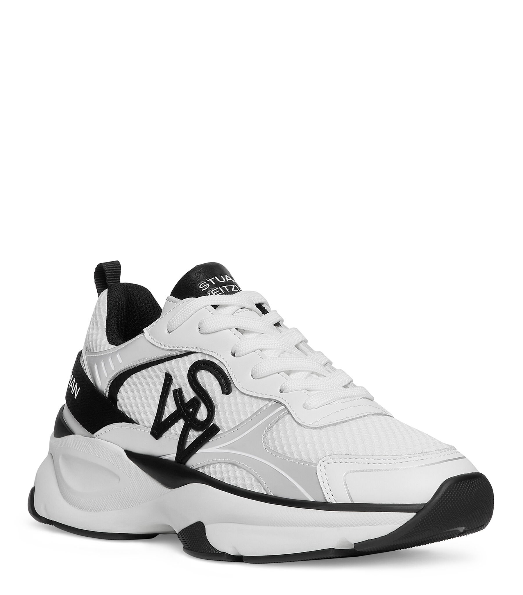 STUART WEITZMAN SWレースアップトレーナー SW TRAINER in WHITE/BLACK/GREY for Women | Stuart Weitzman®