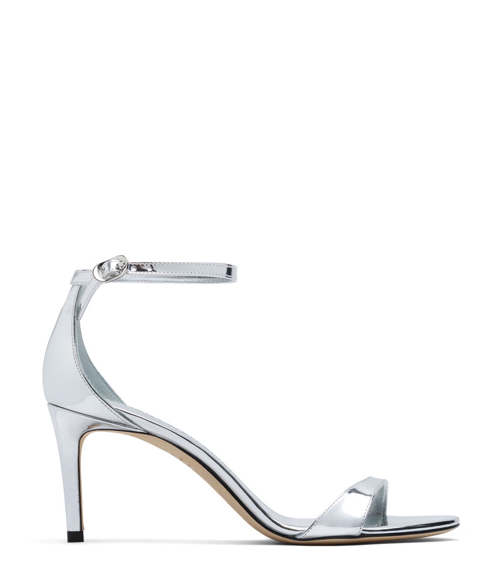 Stuart Weitzman NUDIST II SANDAL 75 SILVER SJ991LSPSLV