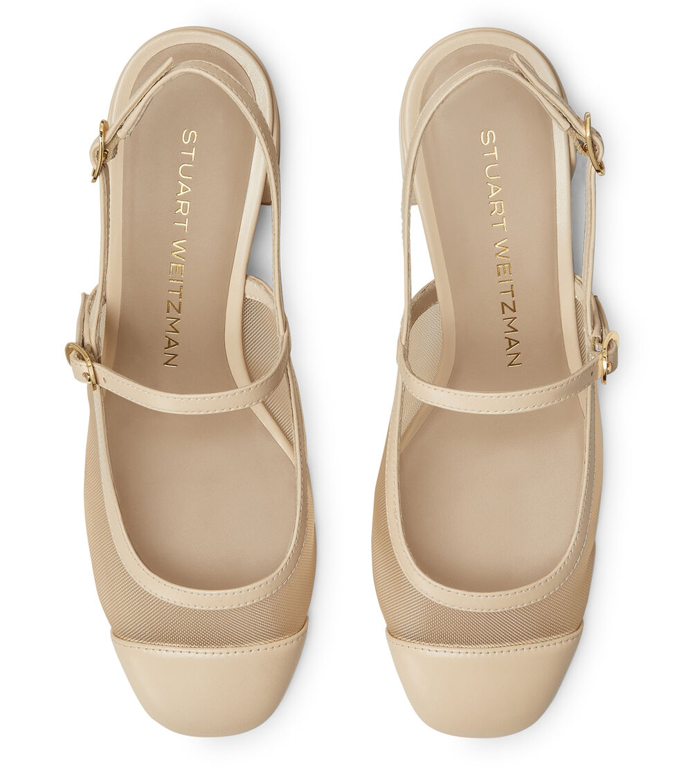 Stuart Weitzman MAEVE MARY JANE SLINGBACK Stuart Weitzman MAEVE MARY JANE SLINGBACK BEIGE/BARELY BEIGE SK655MSPXWM