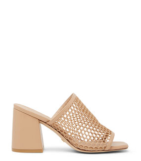 Stuart Weitzman CAYMAN 85 BLOCK SLIDE NATURAL SE018OMSVMG