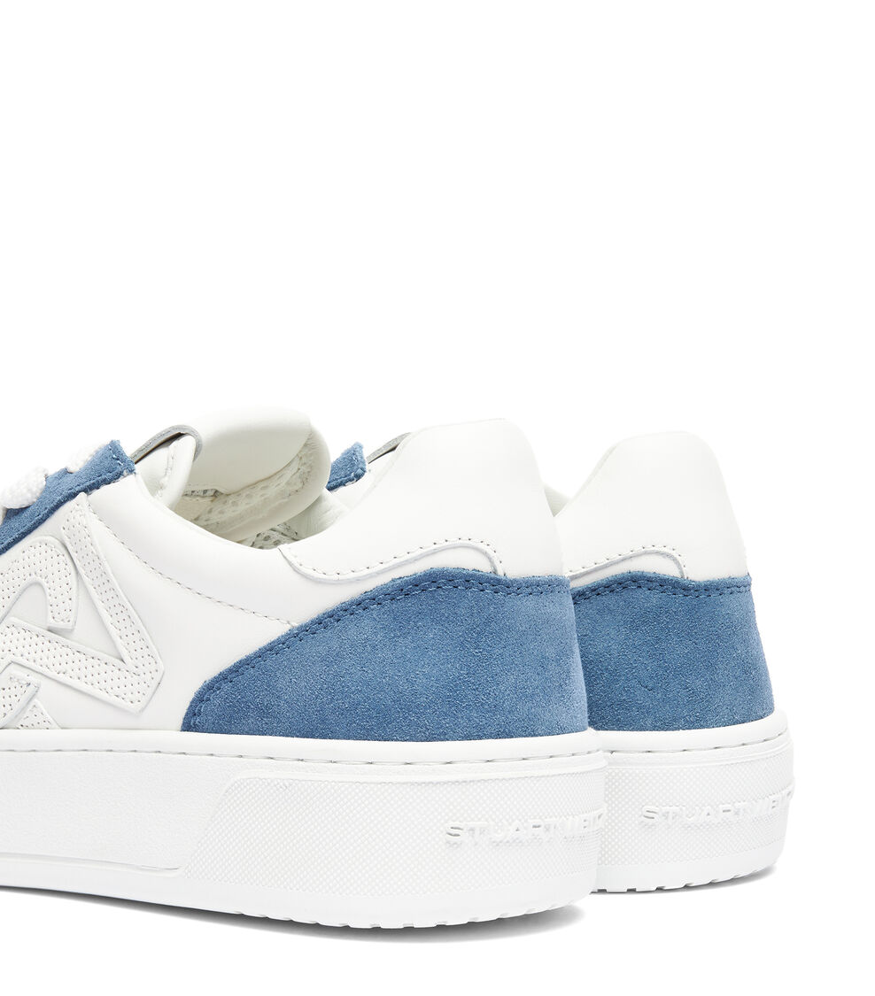 Stuart Weitzman SW COURTSIDE MONOGRAM SNEAKER WHITE/BLUE STEEL SH308CADWPI