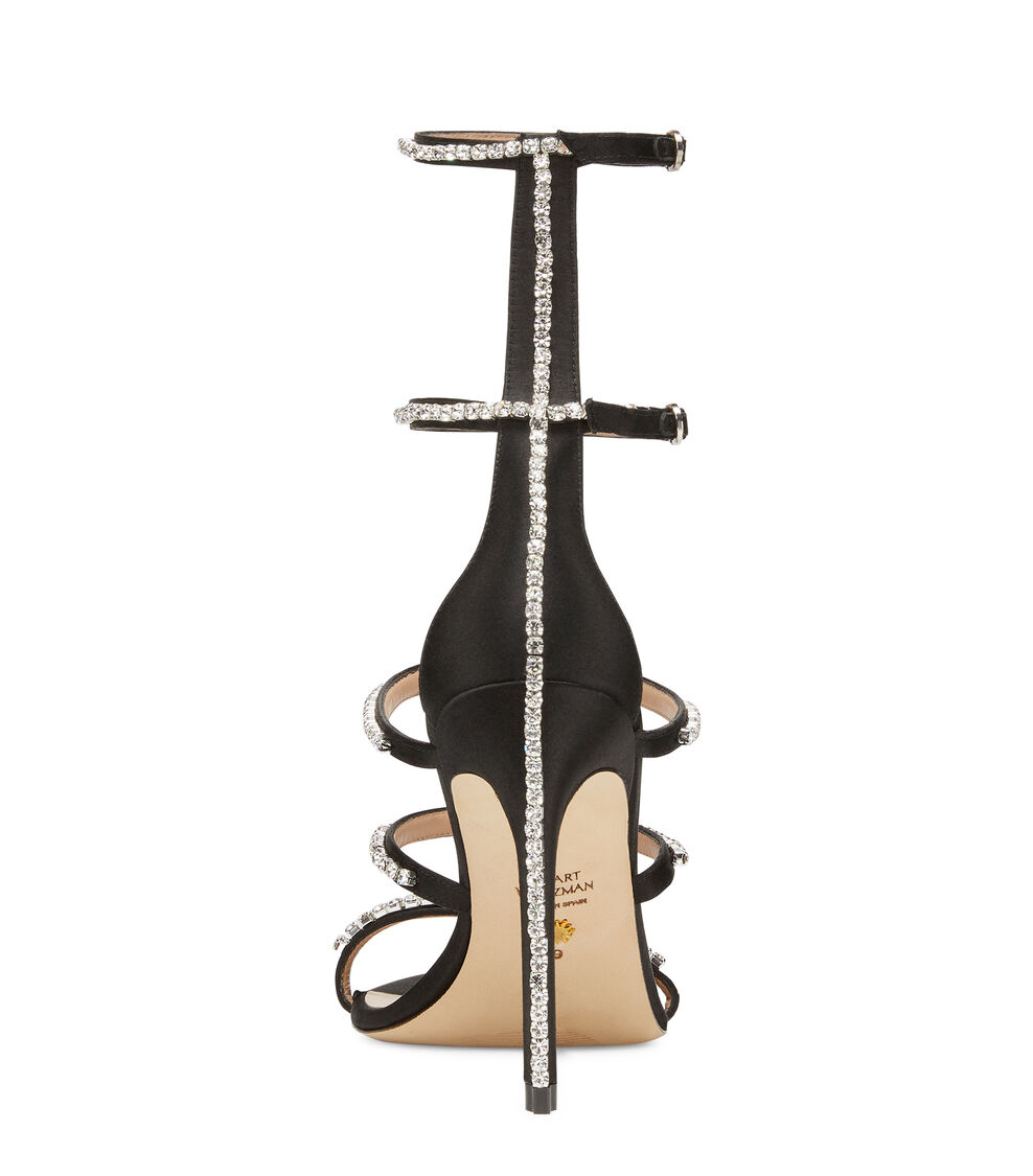 Stuart Weitzman NUDISTGLAM 100 GLADIATOR SANDAL BLACK SC231SAYBCL