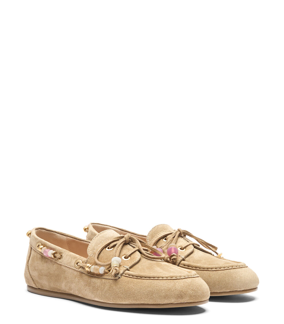 Stuart Weitzman MAJORCA TINSLEY MOCCASIN GOLDEN OLIVE SN685SPDVC5