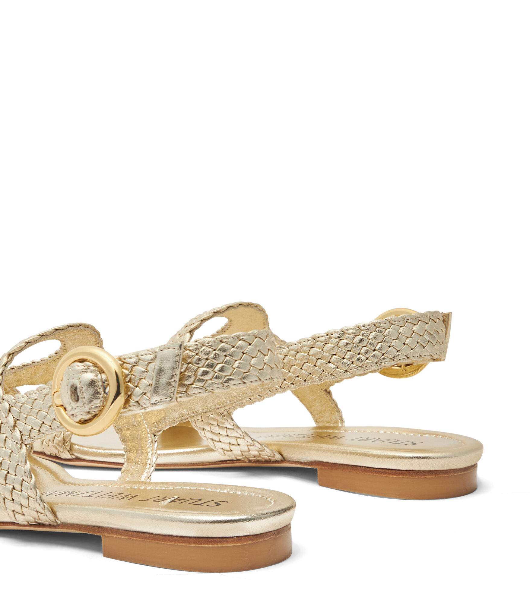 WOVETTE FLAT SANDAL in LIGHT GOLD for Women Stuart Weitzman UK