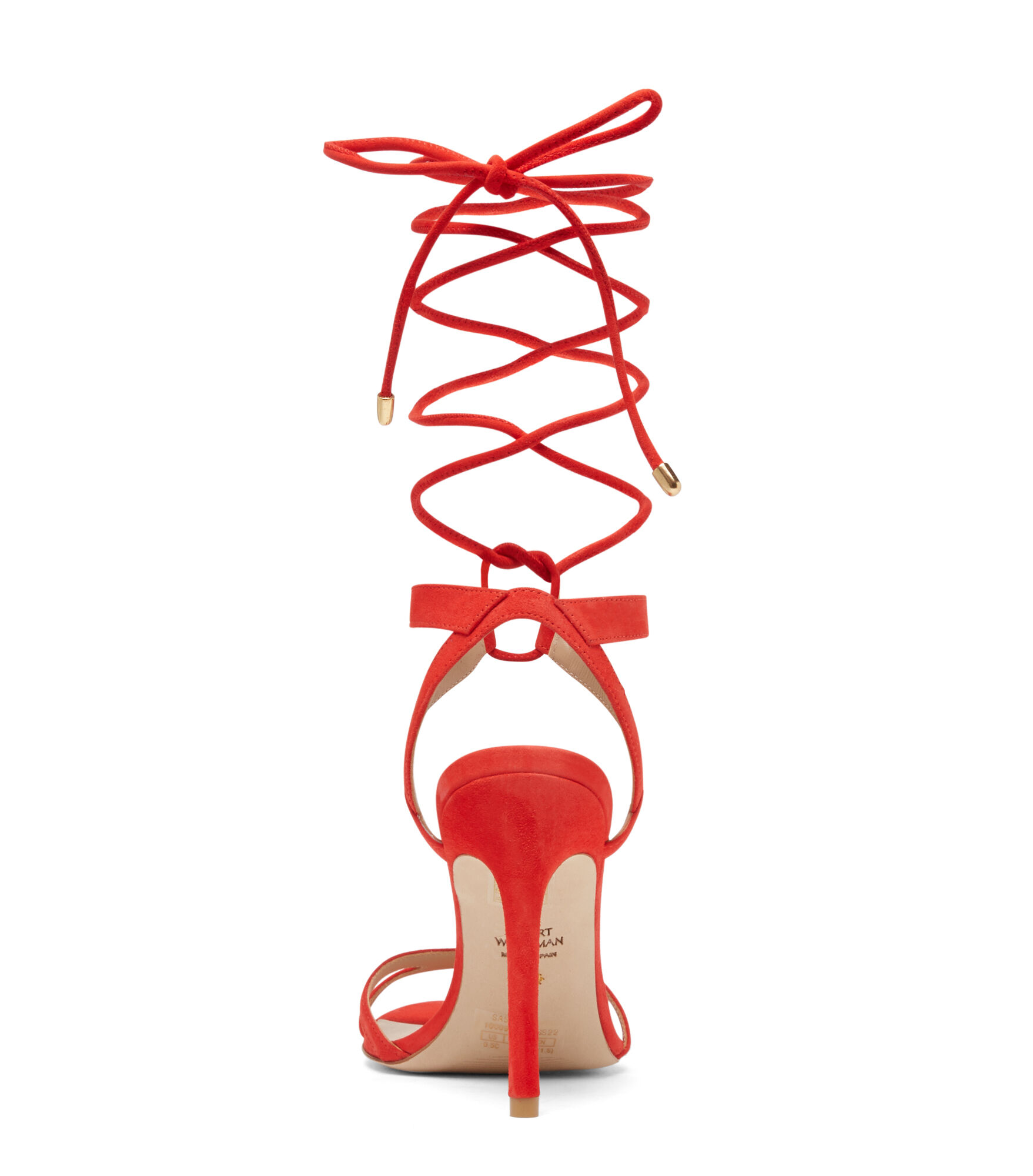 SOIREE 100 LACE UP SANDAL in CORAL for Women Stuart Weitzman