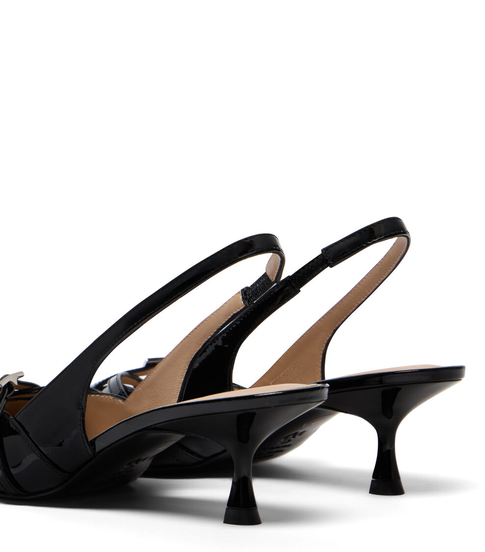 Stuart Weitzman GEORGIE SLINGBACK 50 BLACK SM977PATBLK