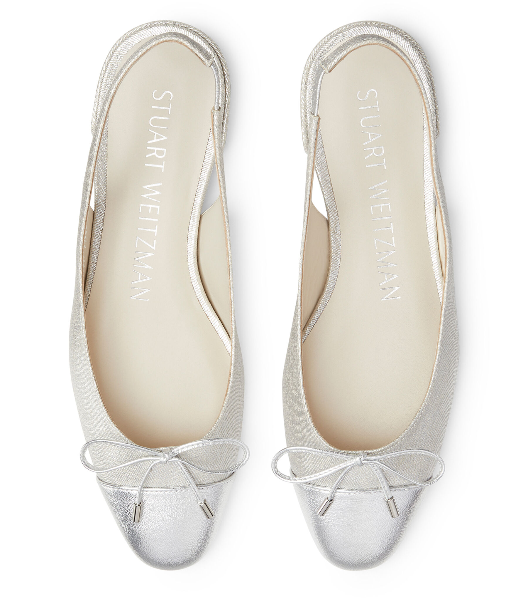 SLEEK BOW SLINGBACK FLAT in SILVER for Women Stuart Weitzman