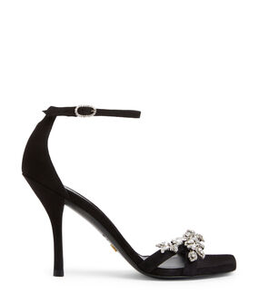 Stuart Weitzman NUDIST VOW 100 SANDAL BLACK SG496SUEBLK