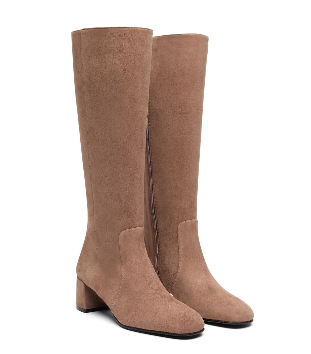 Stuart Weitzman MAEVE ZIP BOOT TAUPE SM439SUETAU