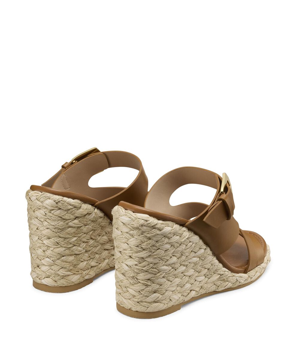 Stuart Weitzman SAI ESPADRILLE WEDGE BOHO TAN SN516SMOYVY