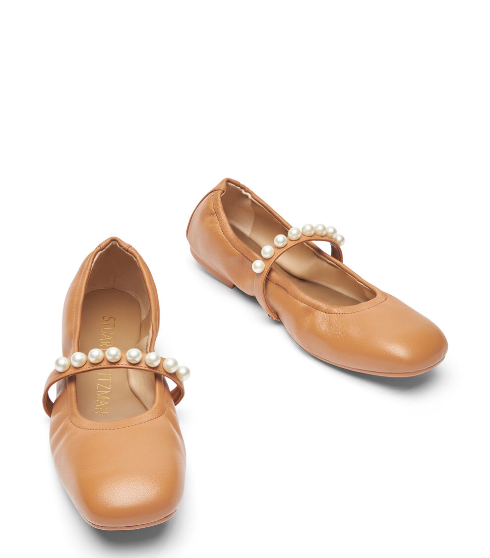 Stuart Weitzman GOLDIE BALLET FLAT Stuart Weitzman GOLDIE BALLET FLAT TAN SF896LARTN2