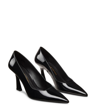 Escarpins Stuart Weitzman En Cuir Verni Noir - Taille US 9,5 - Talons Hauts - Occasion