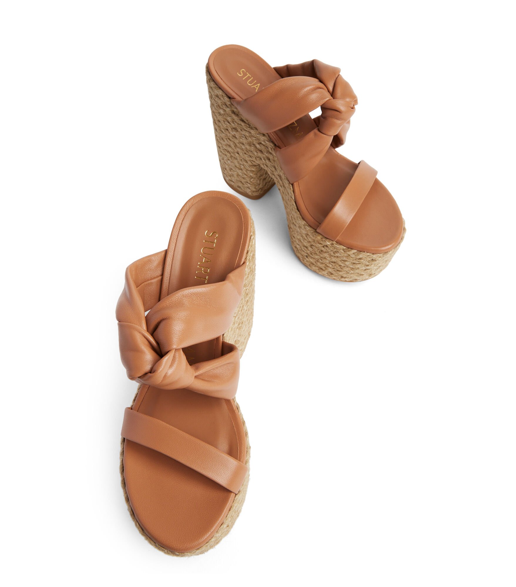 PLAYA SOHIGH 145 KNOT PLATFORM SLIDE in TAN for Women Stuart Weitzman