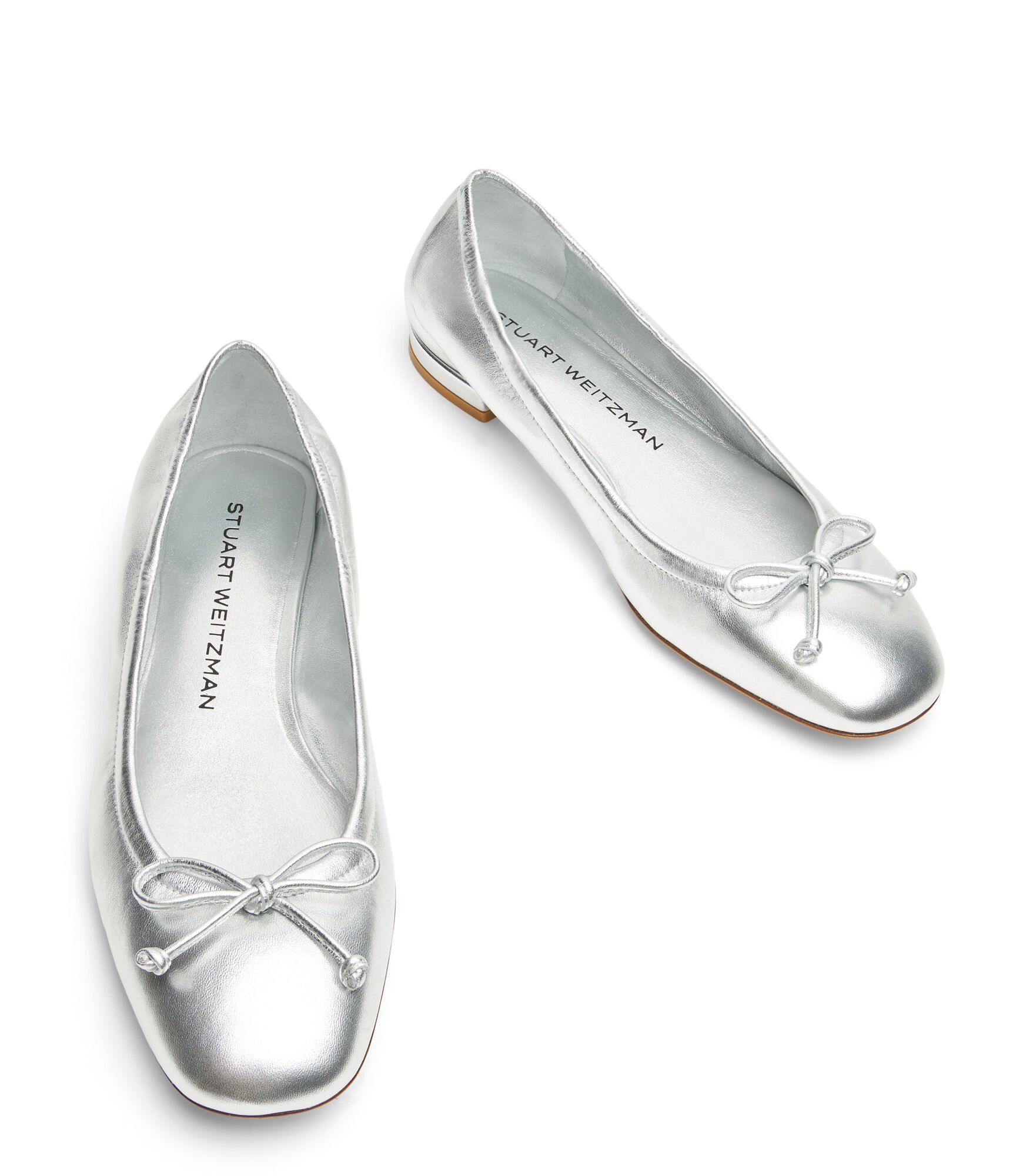 Stuart weitzman silver flats hotsell