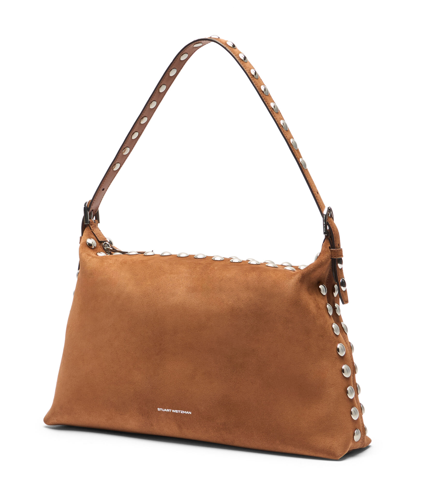 STUART STUD SHOULDER BAG in FOX for Women | Stuart Weitzman®