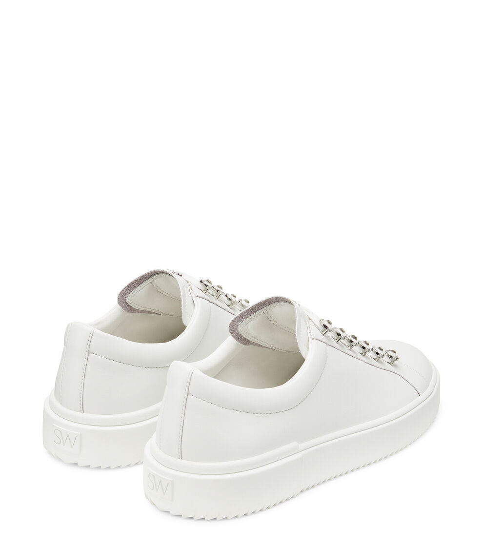 Stuart Weitzman RYAN CRYSTAL SNEAKER BIANCO SD379ACIWHT
