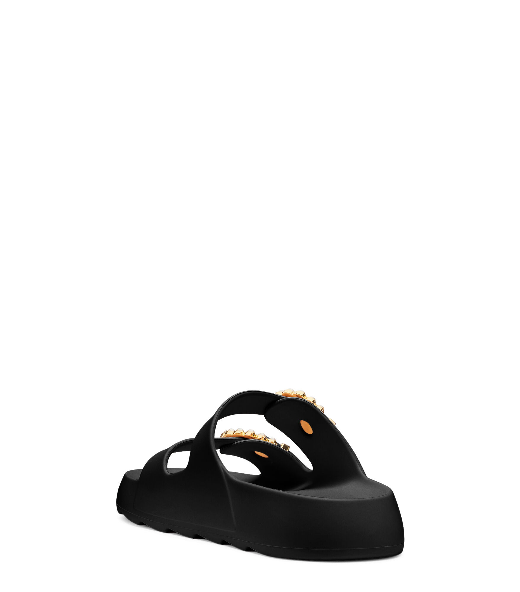 【Stuart Weitzman】パールバックルサンダル PEARL SLIDE SANDAL in BLACK for Women | Stuart Weitzman®