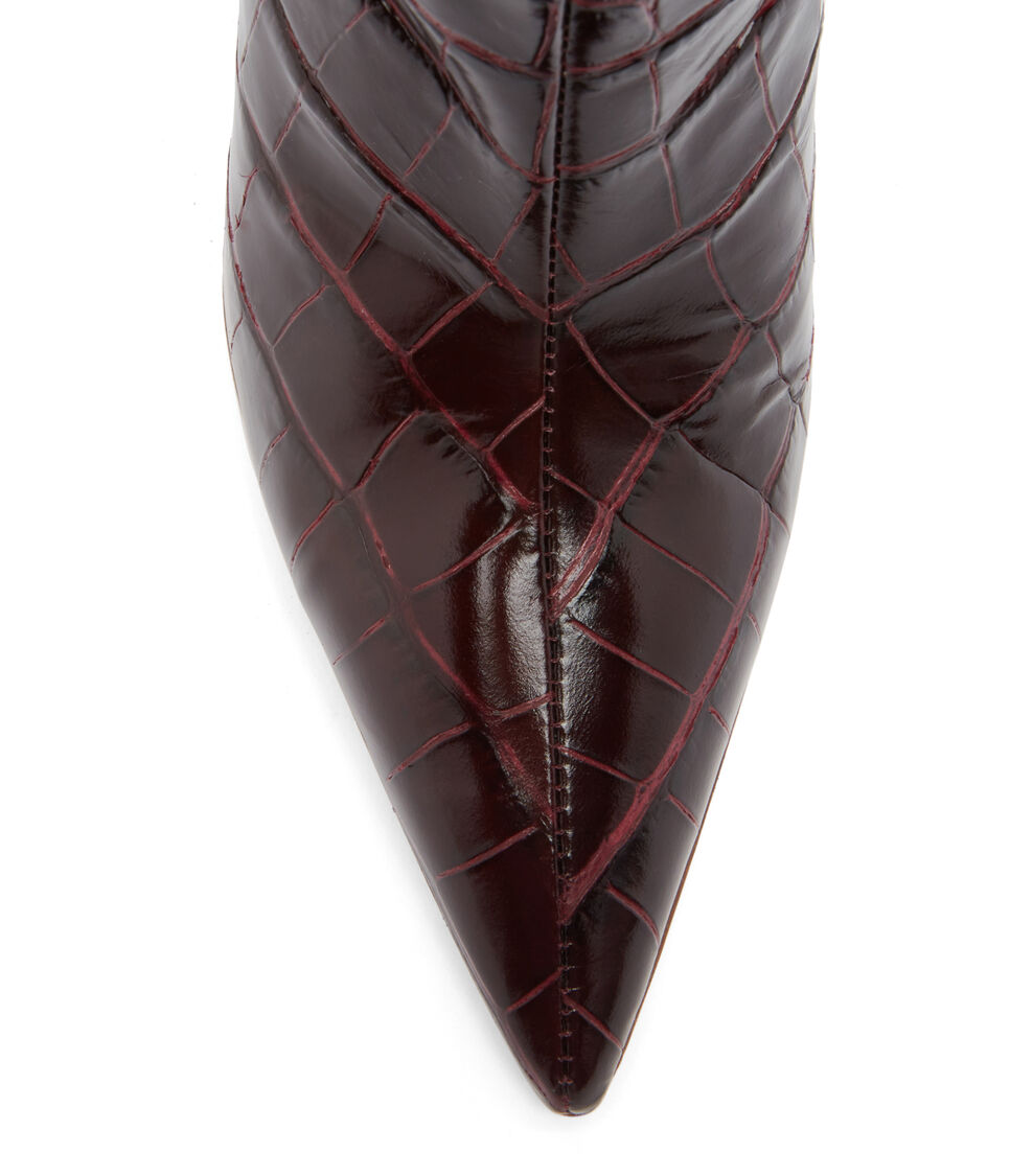 Stuart Weitzman LUCITE 100 WEDGE BOOT PLUM SC818PRFPLU