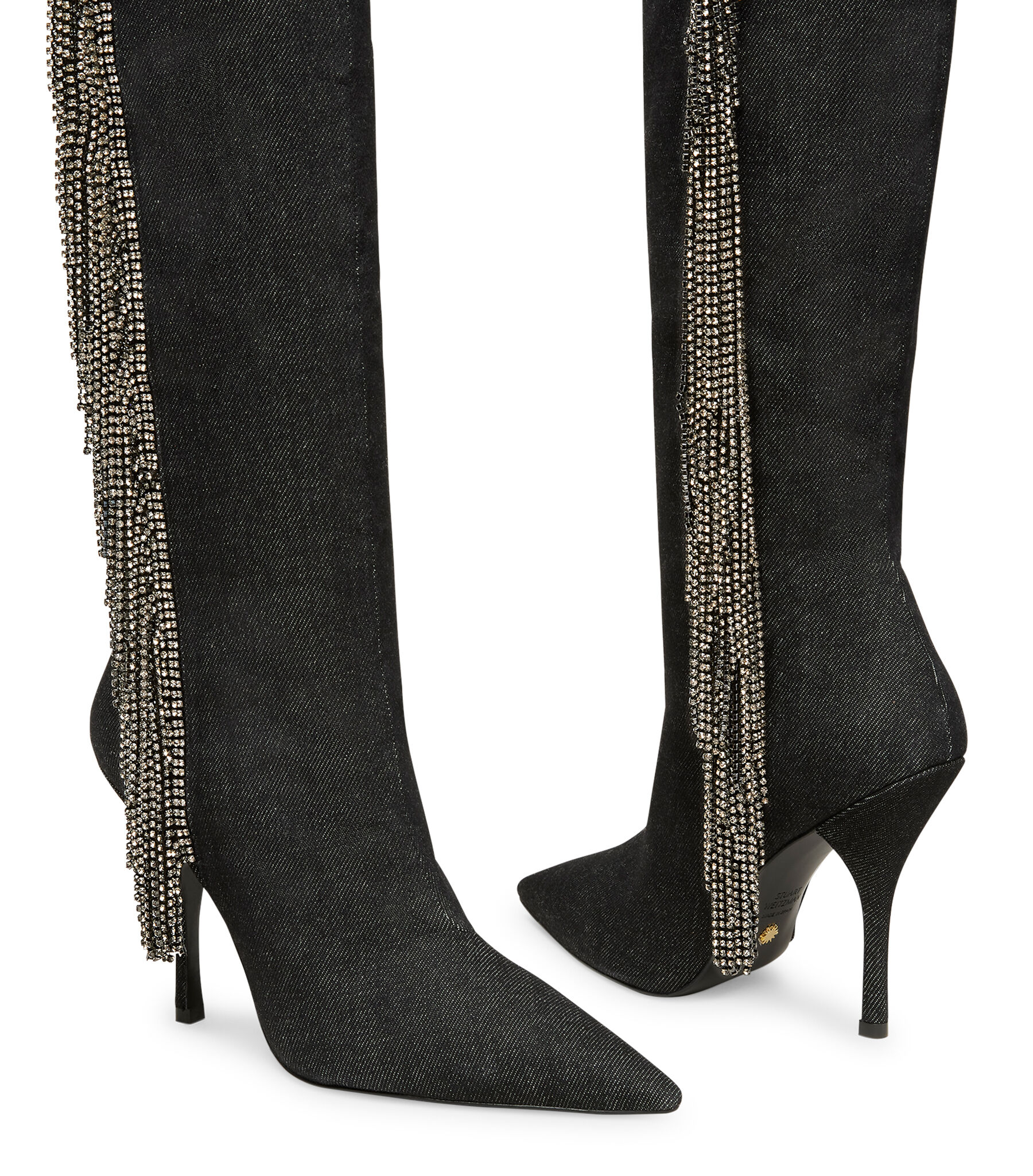 CRYSTAL FRINGE BOOT in BLACK for Women Stuart Weitzman UK