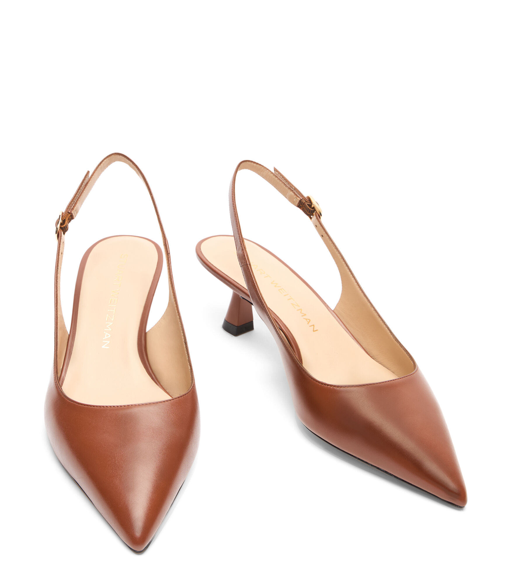 サンダル・ミュール Stuart Weitzman FW25 'Stuart Sculpt' slingback (SL434 XW6) STUART SCULPT SLINGBACK 35 in LUXE SADDLE for Women | Stuart