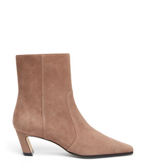 Stuart Weitzman STASSI ZIP BOOTIE 50 TAUPE SM498SUETAU