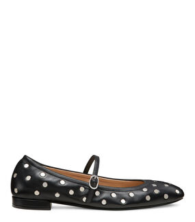 Stuart Weitzman CLARIS STUD BALLET FLAT BLACK SJ407SMOBLK