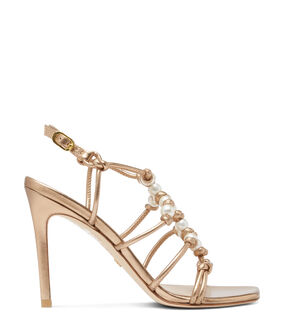 Stuart Weitzman PEARL KNOT 100 SANDAL ORO SA640LIDGLD