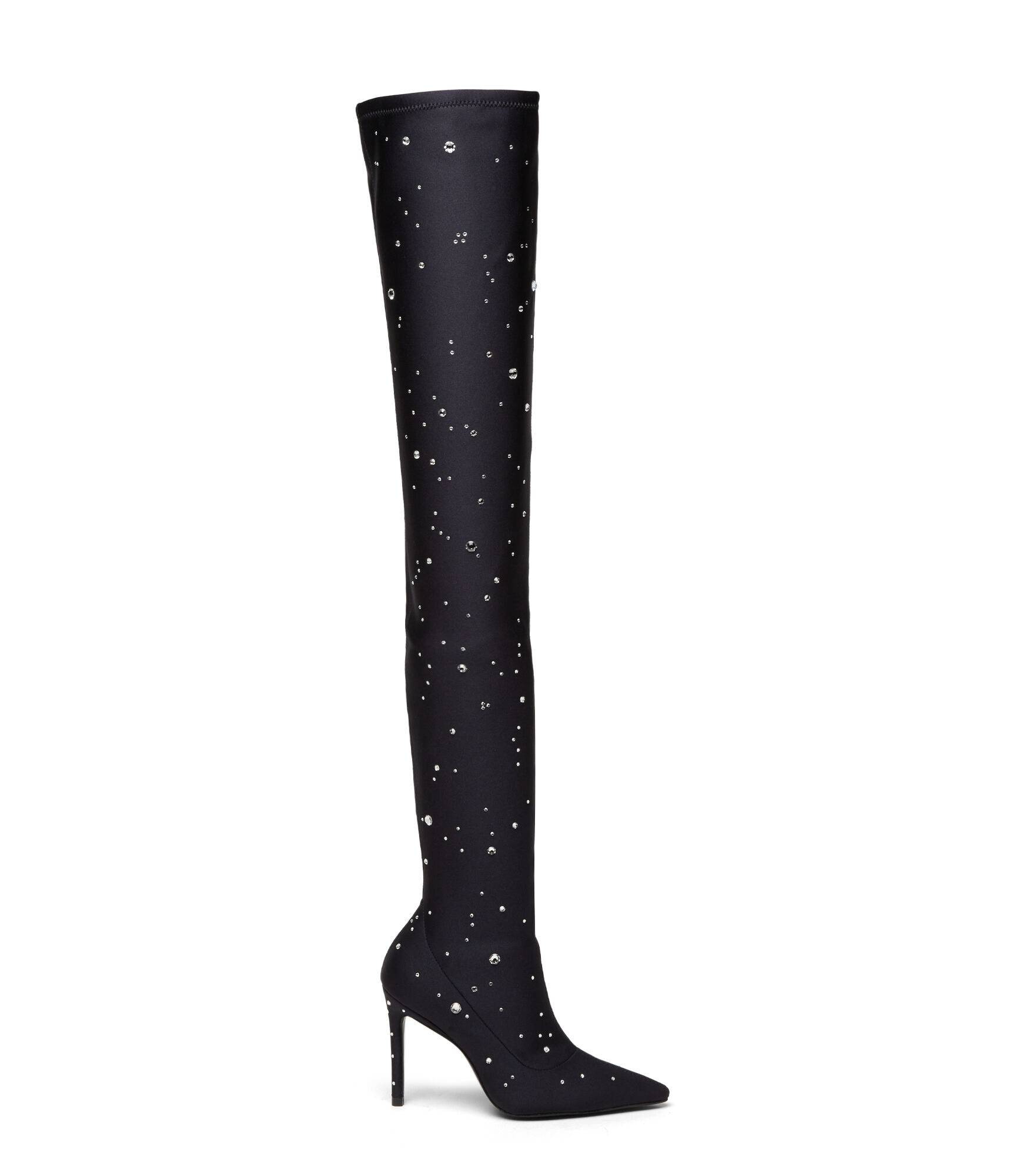 Stuart Weitzman , Ultrastuart Cosmic 100 Boot, Private Sale Ss23 30 Off, Black, Stretch Satin