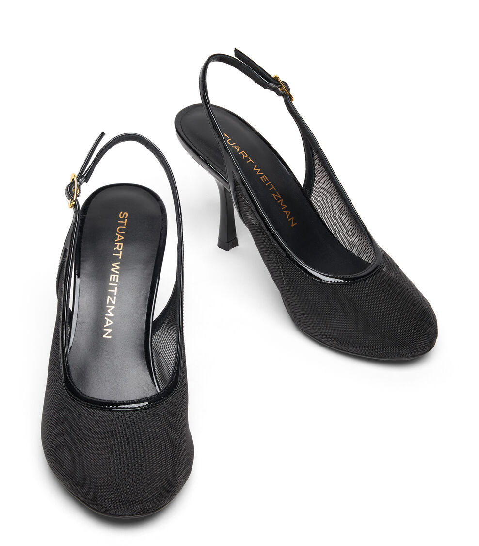 Stuart Weitzman BAREITALL SLINGBACK 85 BLACK SN773MHGBLK