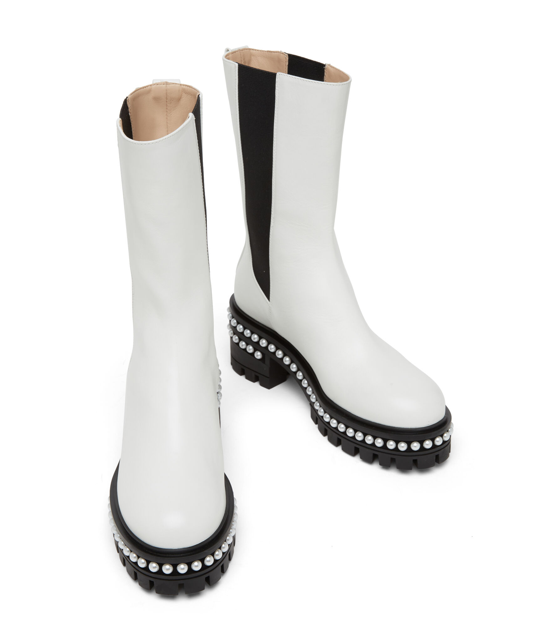 SOHO PEARL CHELSEA BOOTIE in WHITE for Women | Stuart Weitzman® SOHO PEARL CHELSEA BOOTIE in WHITE for Women | Stuart Weitzman®