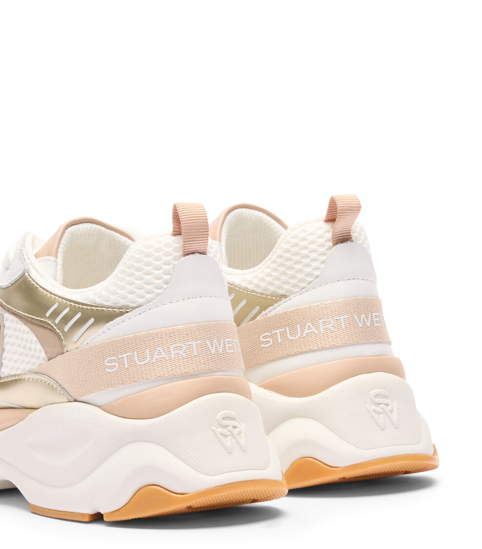 Stuart Weitzman SW TRAINER WHITE/BARELY BEIGE/PLATINUM SL648CMLY8Z