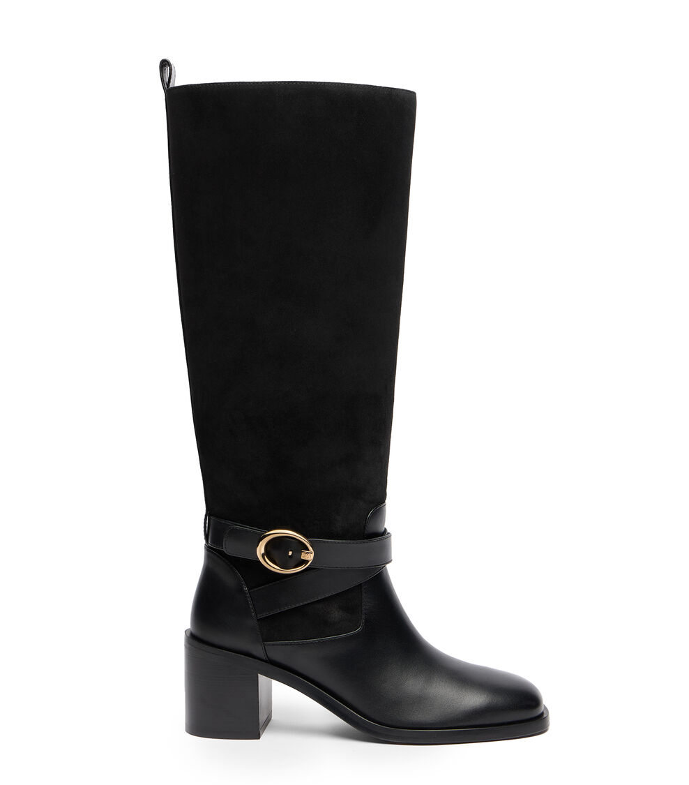 Stuart Weitzman BENNI RIDING BOOT 55 BLACK SM400JQJBLK