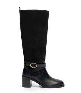 Stuart Weitzman BENNI RIDING BOOT 55 BLACK SM400JQJBLK