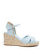 Stuart Weitzman MIRELA II ESPADRILLE WEDGE CIELO/NATURAL SK887CNAX6B