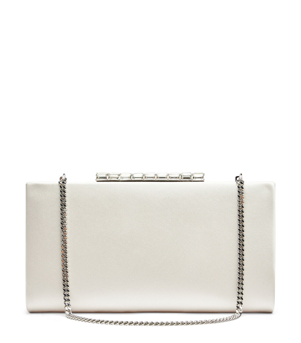 Stuart Weitzman THE VIP CRYSTAL CLUTCH CREAM SF649SANCRM